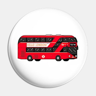New London Routemaster red bus Flux System style graphic Pin