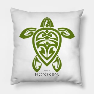 Green Tribal Turtle  / Ho'okipa Maui Pillow