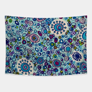 Rock pool design - blue, green and magenta Tapestry