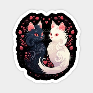 Turkish Angora Couple Valentine Magnet