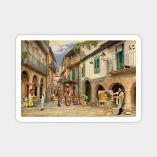 Painting in the street (Jewish Quarter of Ribadavia - Ourense) Magnet