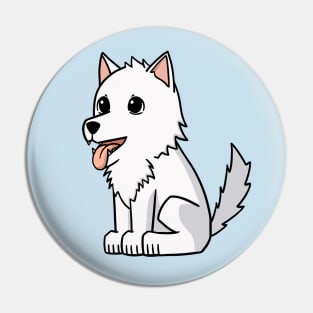 White dog Pin