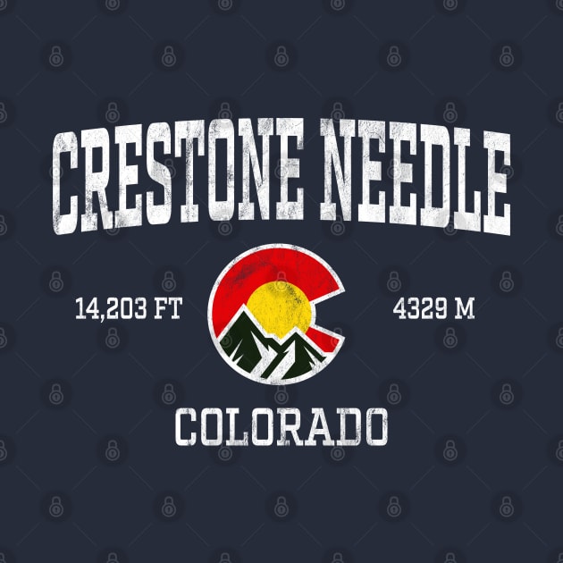 Crestone Needle Colorado 14ers Vintage Athletic Mountains by TGKelly