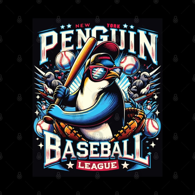 Penguin Baseball Tribute - Penguin Baseball League - Baseball Gift by TributeDesigns