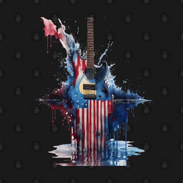 4th of July Guitar Design with American Flag by Hunter_c4 "Click here to uncover more designs"