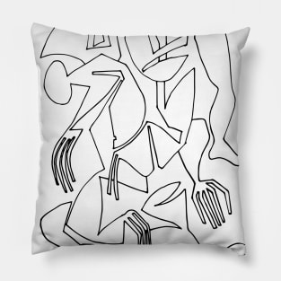 Abstract Bodies Drawing Improvisation #8 Pillow