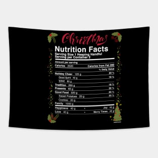 Christmas Nutritional Facts Family matching Pajamas  Funny Food Idea For Xmas Tapestry