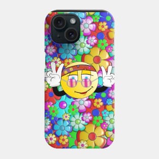 Retro 60s Peace Emoji Flower Power Phone Case