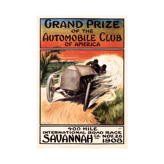 Automobile Club of America International Road Race Vintage Car by vintageposters