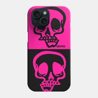 Pink and Black Skull Checkers Phone Case