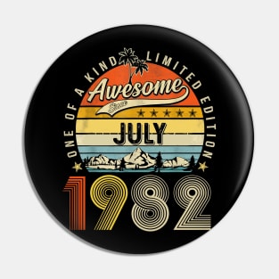 Awesome Since July 1982 Vintage 41st Birthday Pin