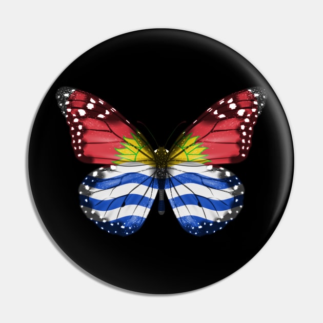 I-Kiribati Flag  Butterfly - Gift for I-Kiribati From Kiribati Pin by Country Flags