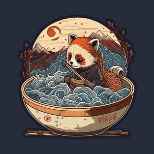 Red Panda Ramen Hot Spring T-Shirt