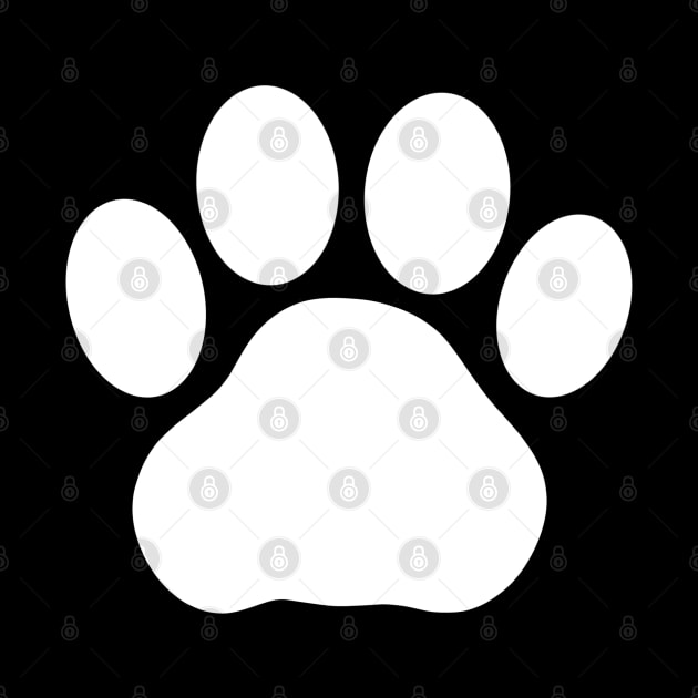 Cat paw print WHITE by rocksandcolors