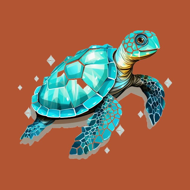 Turquoise Diamond Turtle by MutedTees