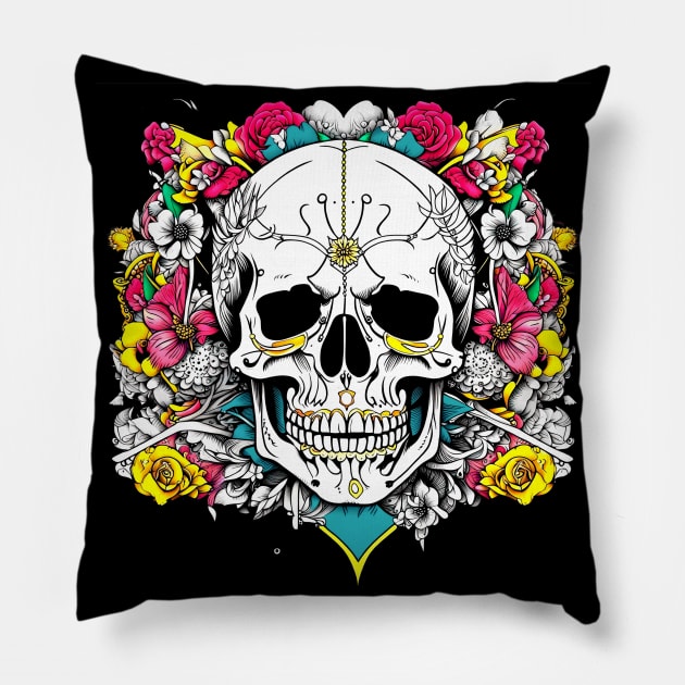 Skull dama Pillow by Skulls To Go