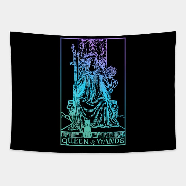 Queen Of Wands Tarot Card Tapestry by srojas26