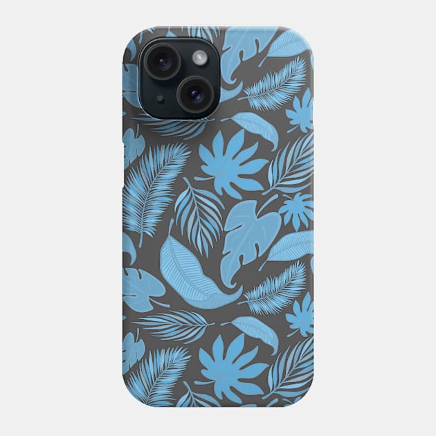 Blue Leaf Pattern Phone Case by Shine Design Blossom