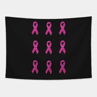 Pink Faux Glitter Awareness Ribbon Pack Tapestry