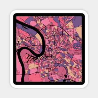Dusseldorf Map Pattern in Purple & Pink Magnet