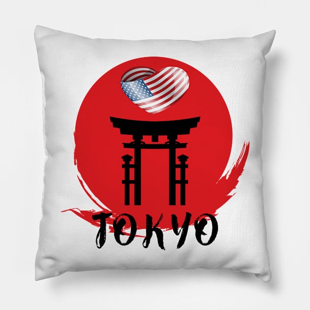 Games in Tokyo: team of United States Pillow by ArtDesignDE