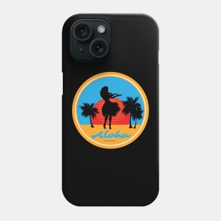 Hula Girl Dancing the Hula with Sunset Color Phone Case