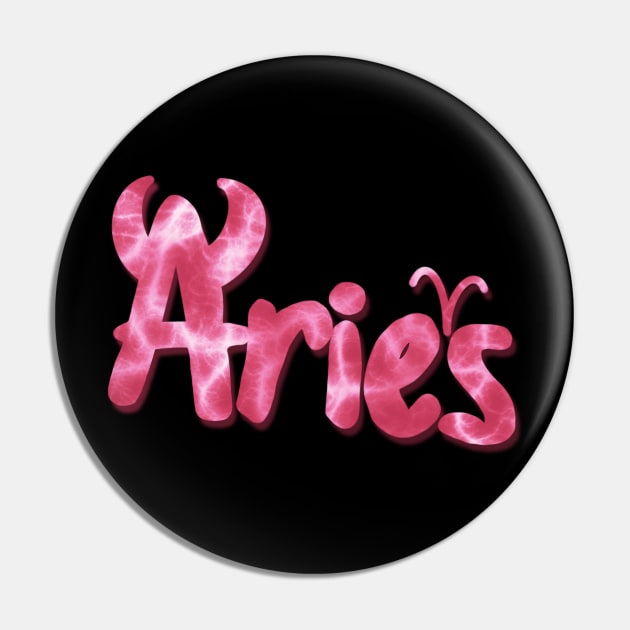 Viva Magenta Aries Zodiac Sign Pin by Diaverse Illustration