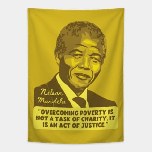 Nelson Mandela Portrait And Quote Tapestry