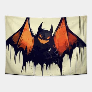 Spooky bat street art Tapestry