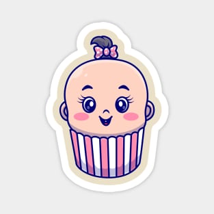 Cute Baby Cake Girl Cartoon Magnet