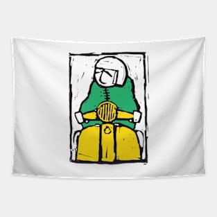 Classic Retro, Vintage,  scooter, Scooterist, Scootering, Scooter Rider, Mod Art Tapestry