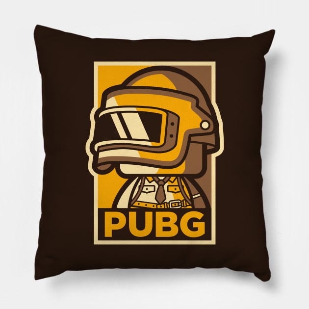 PUBG HOPE Gold Rush Pillow by chibifyproject