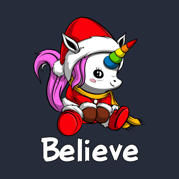 Unicorn Santa Christmas by underheaven