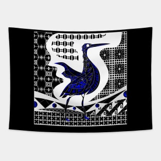 mexican garza seagull egret ecopop in talavera pattern art Tapestry