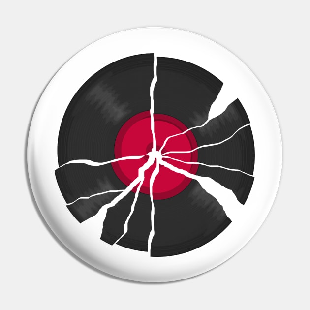 Broken LP Vinyl Record Pin by Nerd_art