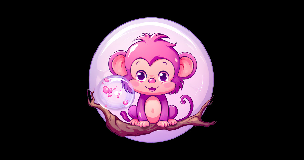 Purple Monkey in a Bubblegum Tree Purple Monkey Sticker TeePublic