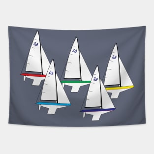 US 2.4 Meter Racing Sailboats Racing Tapestry