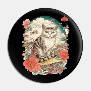 cat ukiyoe Pin