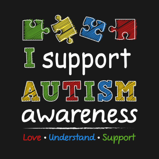 Support Autism Awareness Puzzle Pieces T-Shirt