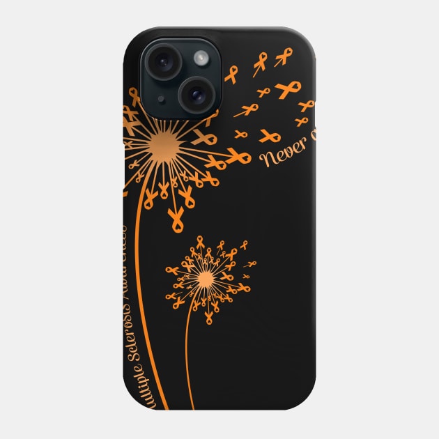 Dandelion Multiple Sclerosis Awareness Never Give Up Phone Case by Elliottda