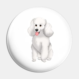 White Miniature Poodle Dog Pin