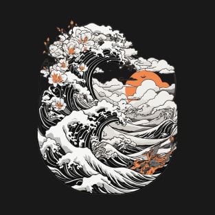 great wave at sunset T-Shirt