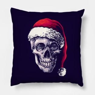 Cool Skull in Santa Hat Pillow