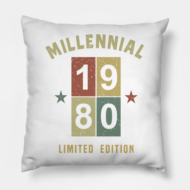 Millennial 1980 Pillow by C_ceconello