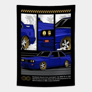 Retro E30 Sport Car Tapestry