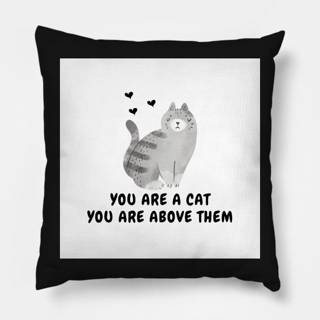 Sarcastic Cat Pillow by jeune98