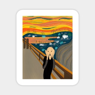 The Scream Art Parody on Climate Change Magnet