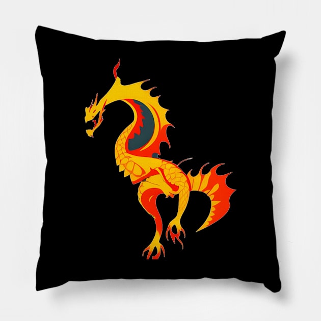 dragon on fire Pillow by mdr design