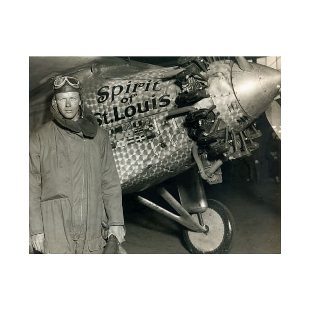 Lindbergh with his airplane, 1928 (H412/0396) by SciencePhoto