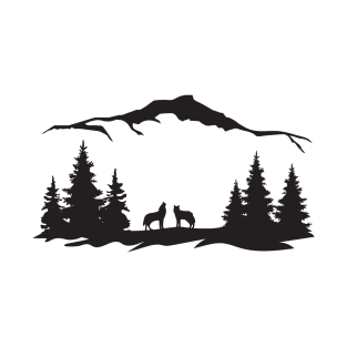 Wolf on nature under the mountain T-Shirt